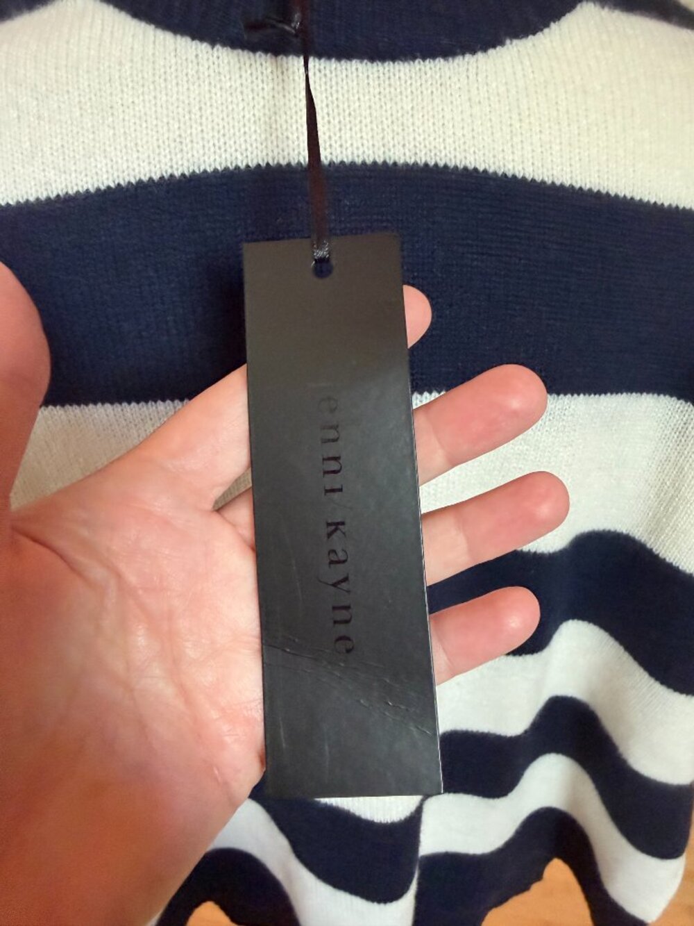 Jenni Kayne Cashmere Boyfriend Sweater in Navy Stripe - Picture 5 of 7